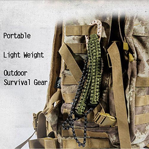 Pocket Chainsaw with Paracord Handle 36 Inches 16 Teeth Long Chain Hand Saw Fast Wood & Tree Cutting Emergency Survival Gear Best for Camping Back...
